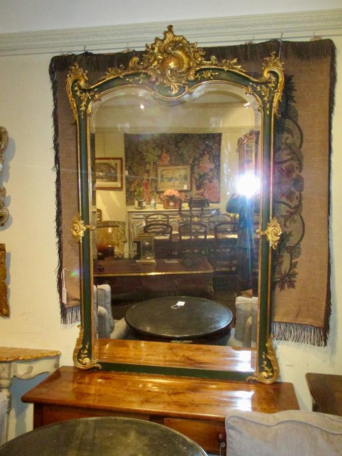 Large green and gilt mirror