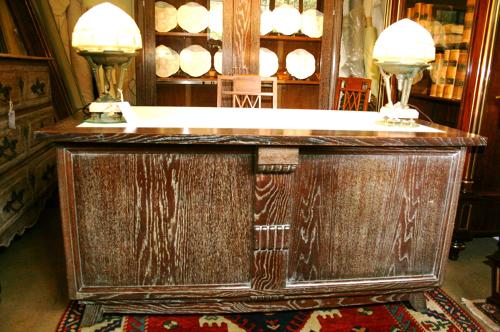 Art deco clock and lamp set