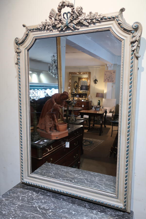 Antique painted French mirror