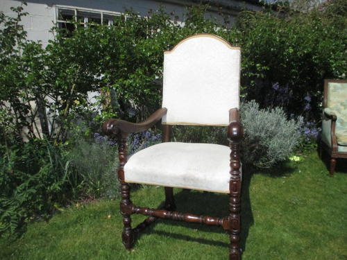 Large walnut armchair
