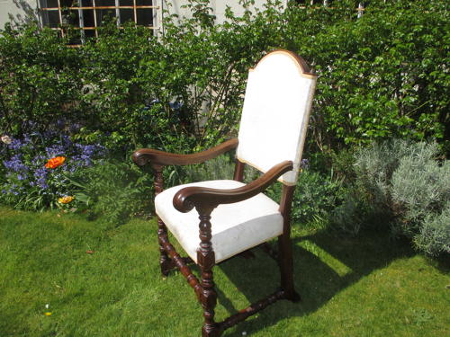 Large walnut armchair
