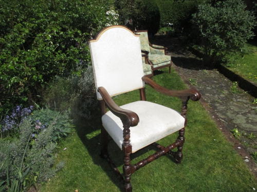 Large walnut armchair