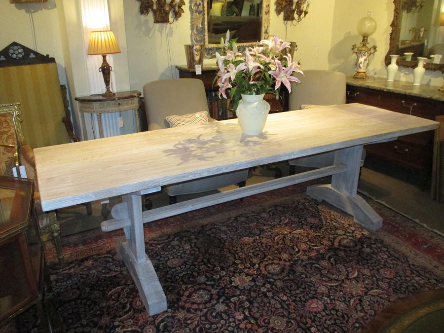 Large limed refectory table