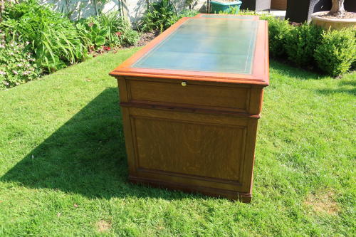 Large oak pedestal desk