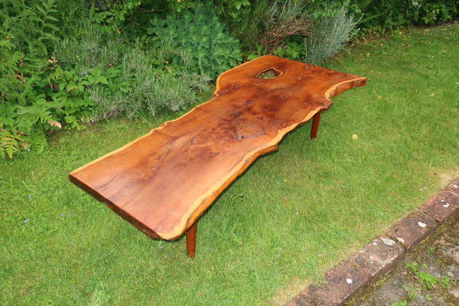 Yew wood coffee table