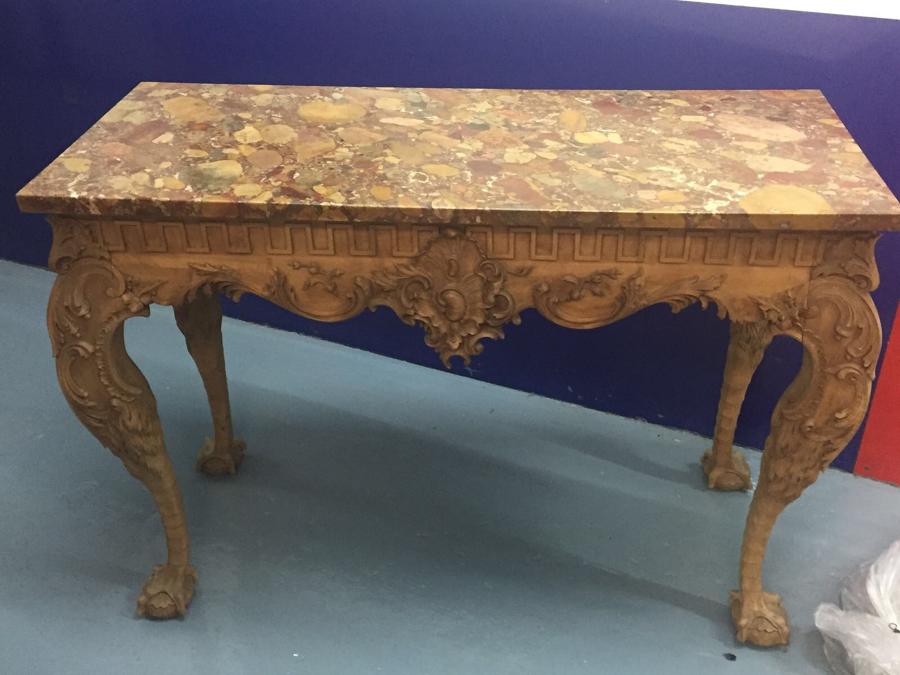 Pair of carved console tables