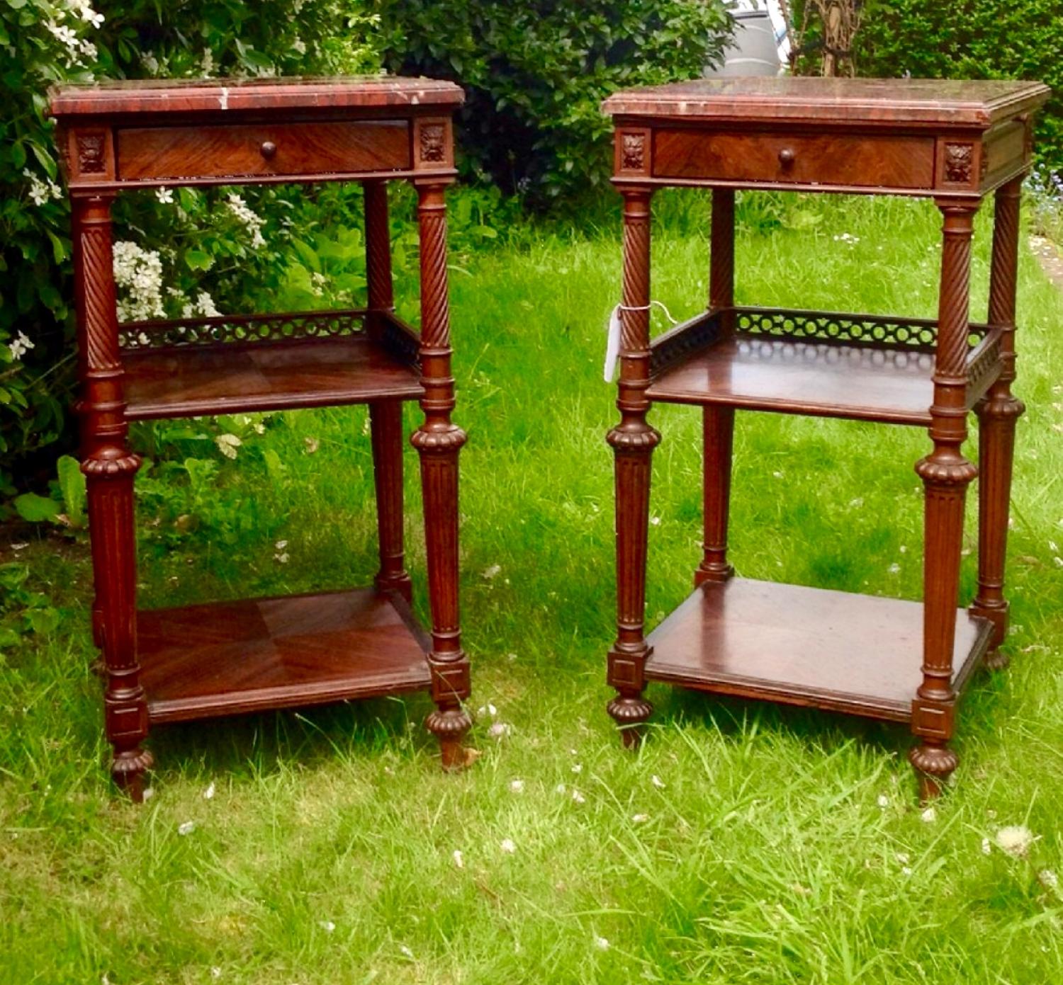 Pair of French Rosewood bedside tables