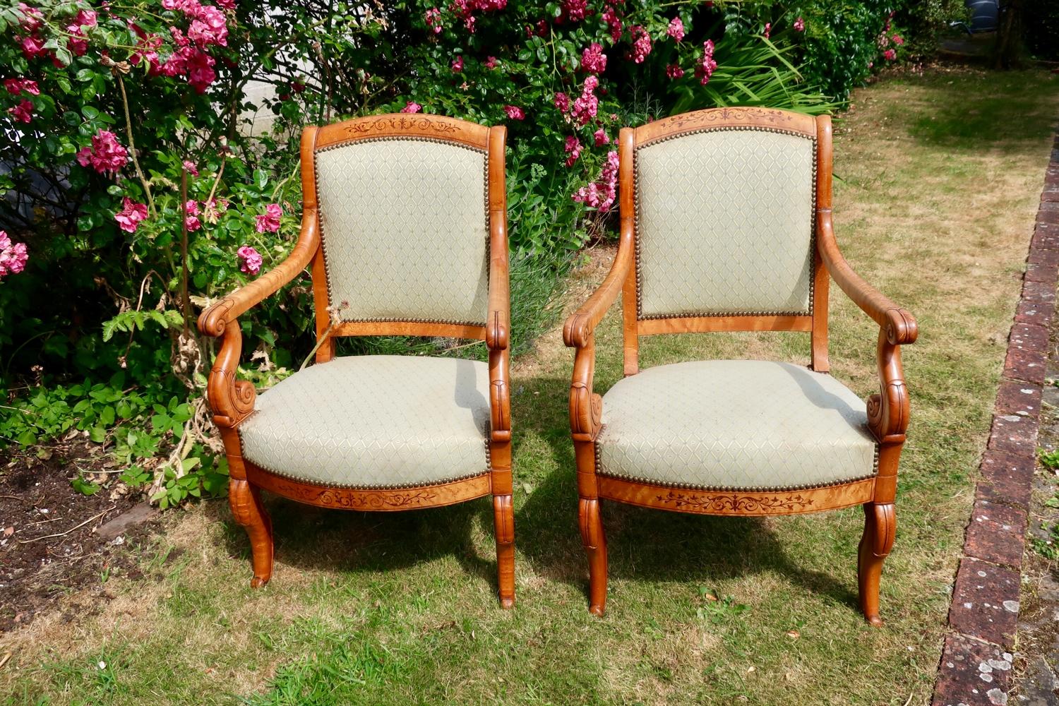 Birdseye Maple armchairs