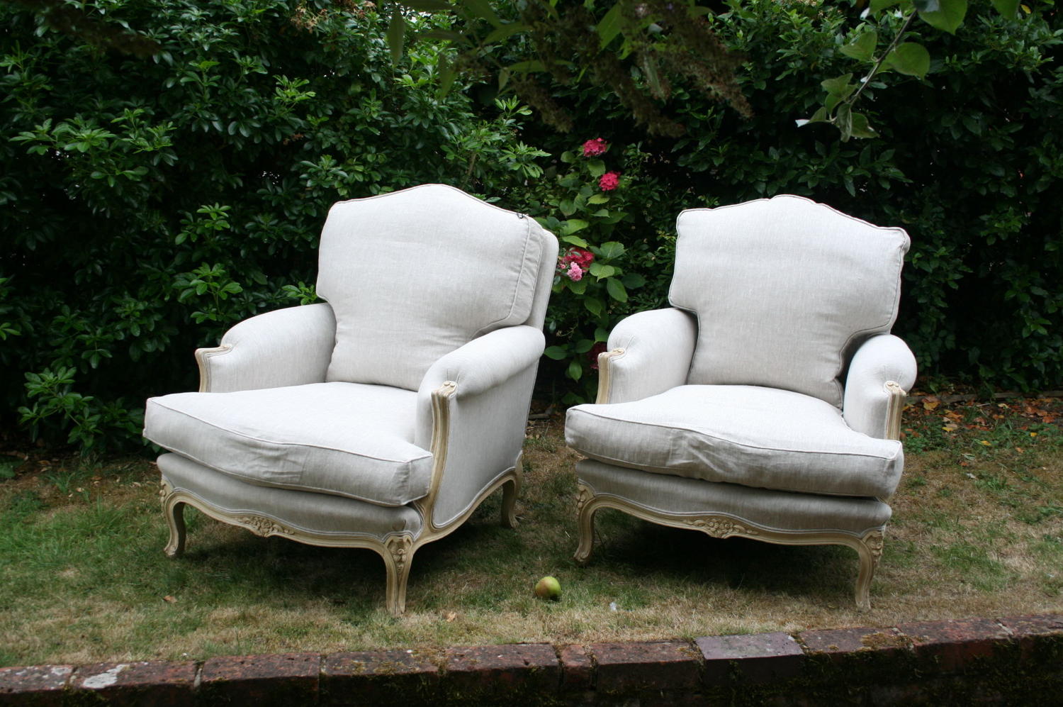 Pair french armchairs