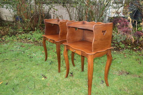Pair of walnut bedside tables
