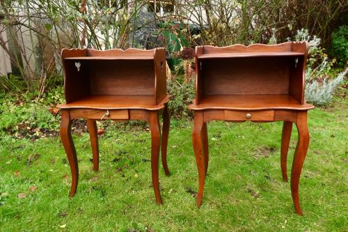Pair of walnut bedside tables