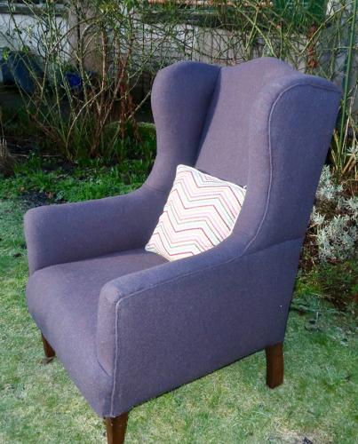 Large wingback armchair
