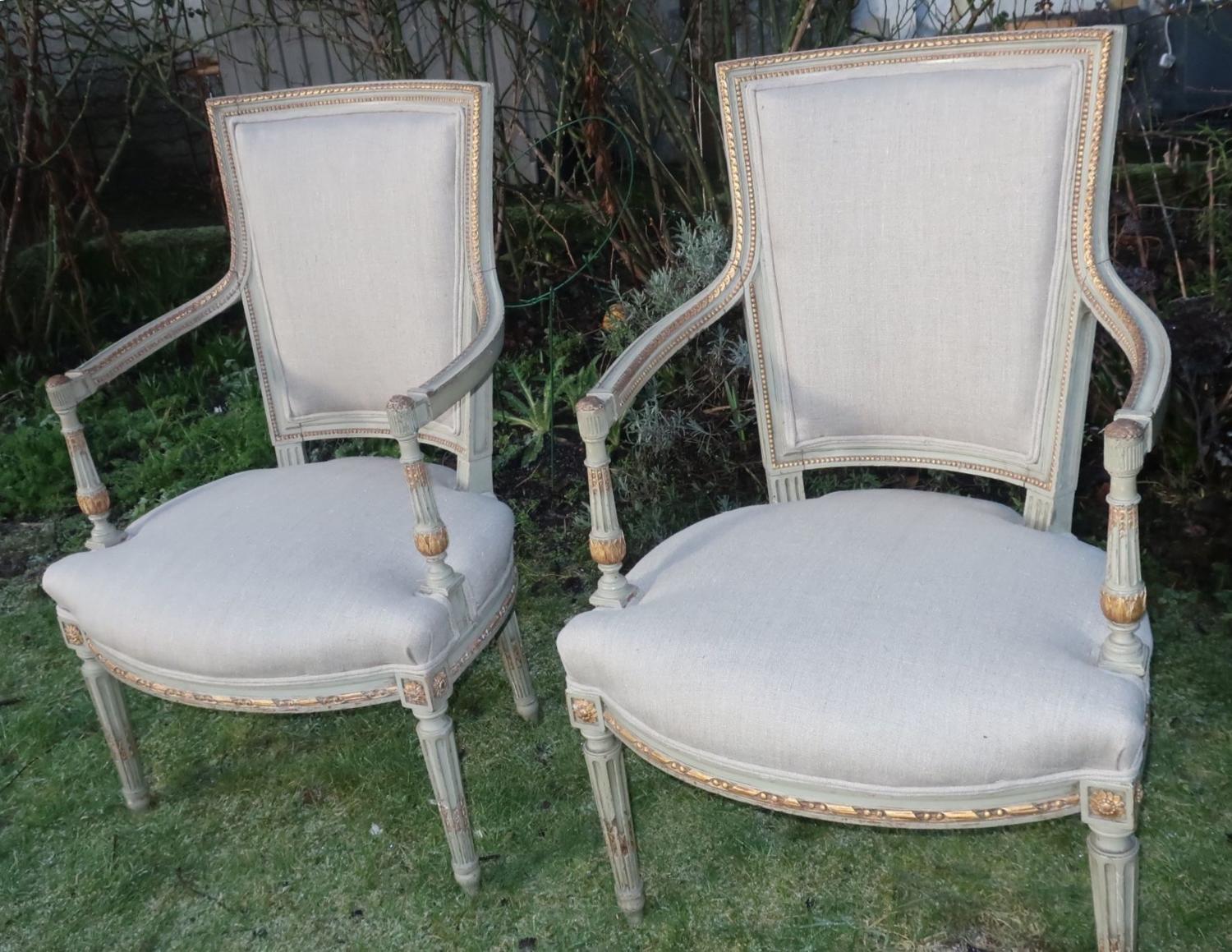Pair of painted armchairs