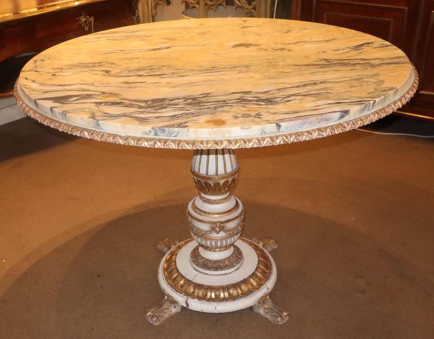 Painted and gilt centre table