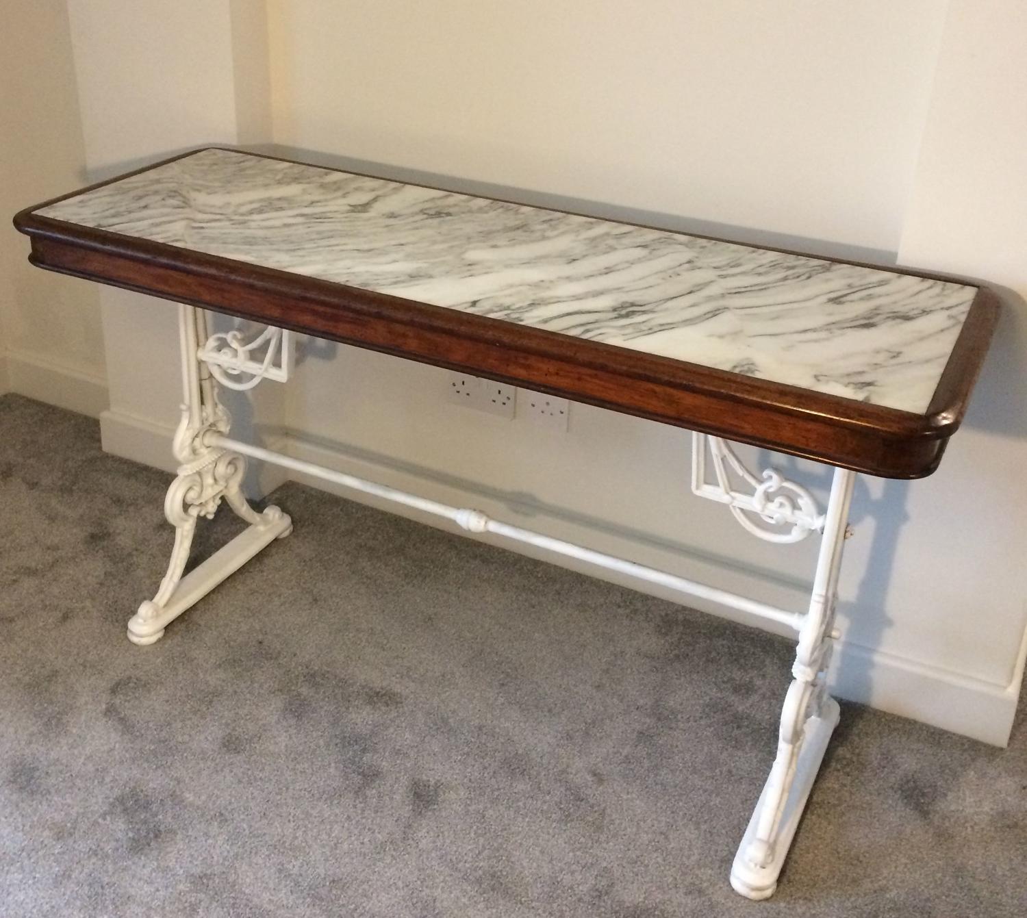 Victorian marble top and iron table