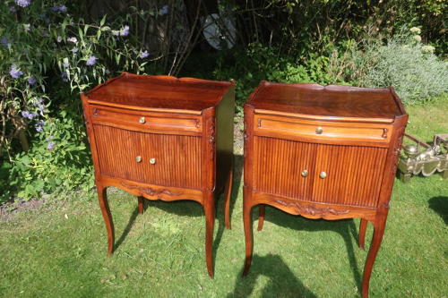 Pair of walnut bedside tables