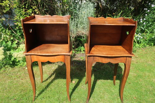 Pair of walnut bedside tables