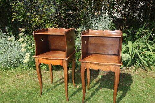Pair of walnut bedside tables