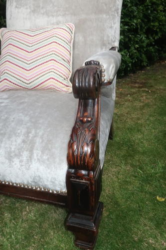 Carved walnut armchair