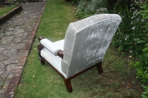 Carved walnut armchair
