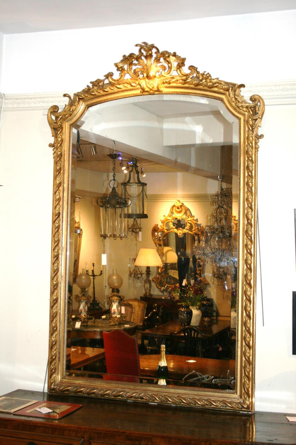 Large French 19th Century Gilt Mirror