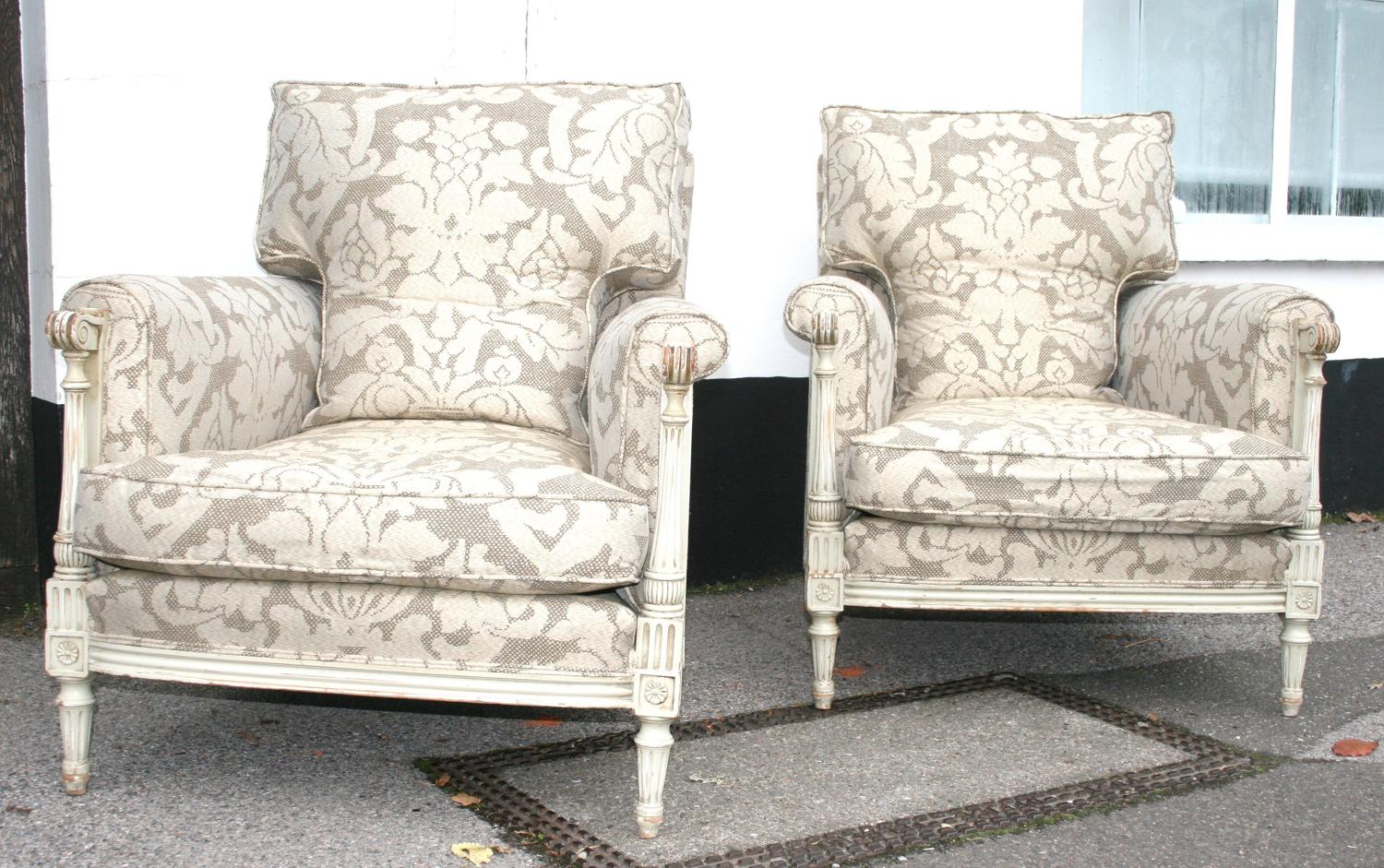 Very Comfortable Pair Of Louis Style Chairs