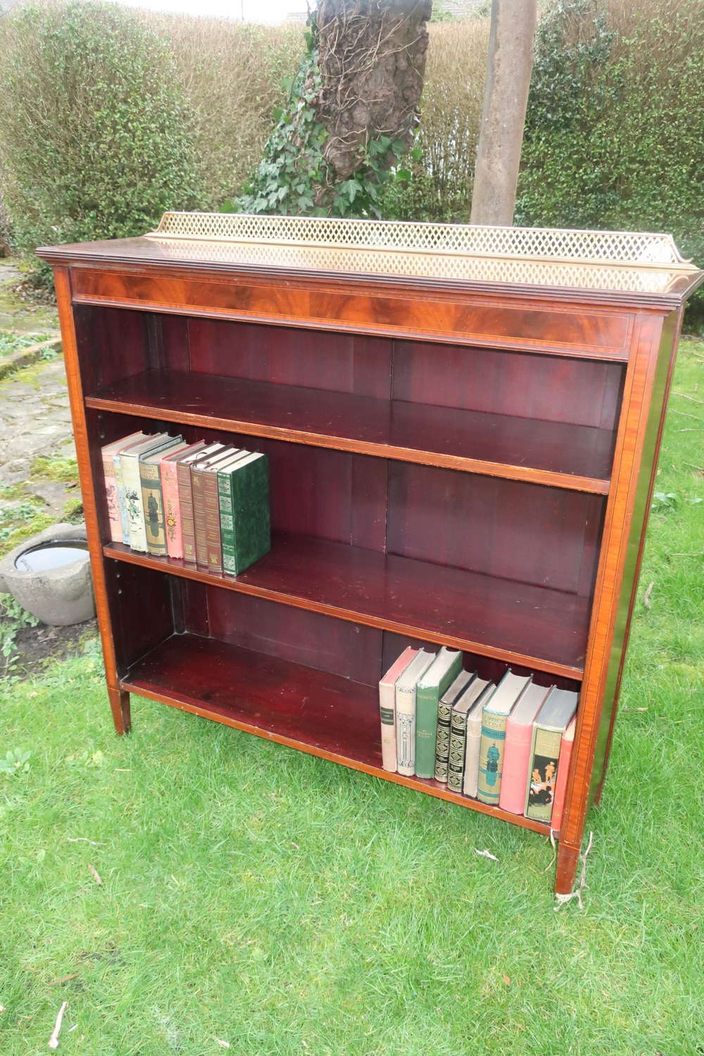 Inlaid mahogany bookcase
