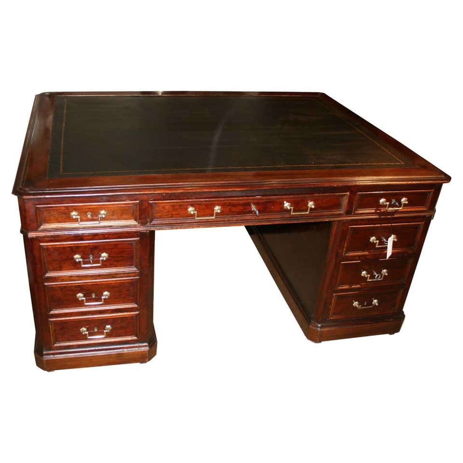 French large partners desk in mahogany