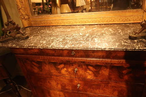 Burr walnut commode