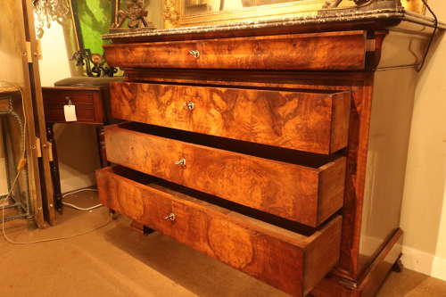 Burr walnut commode