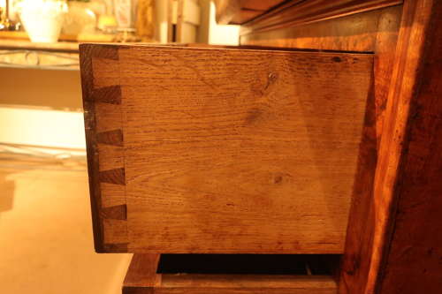 Burr walnut commode
