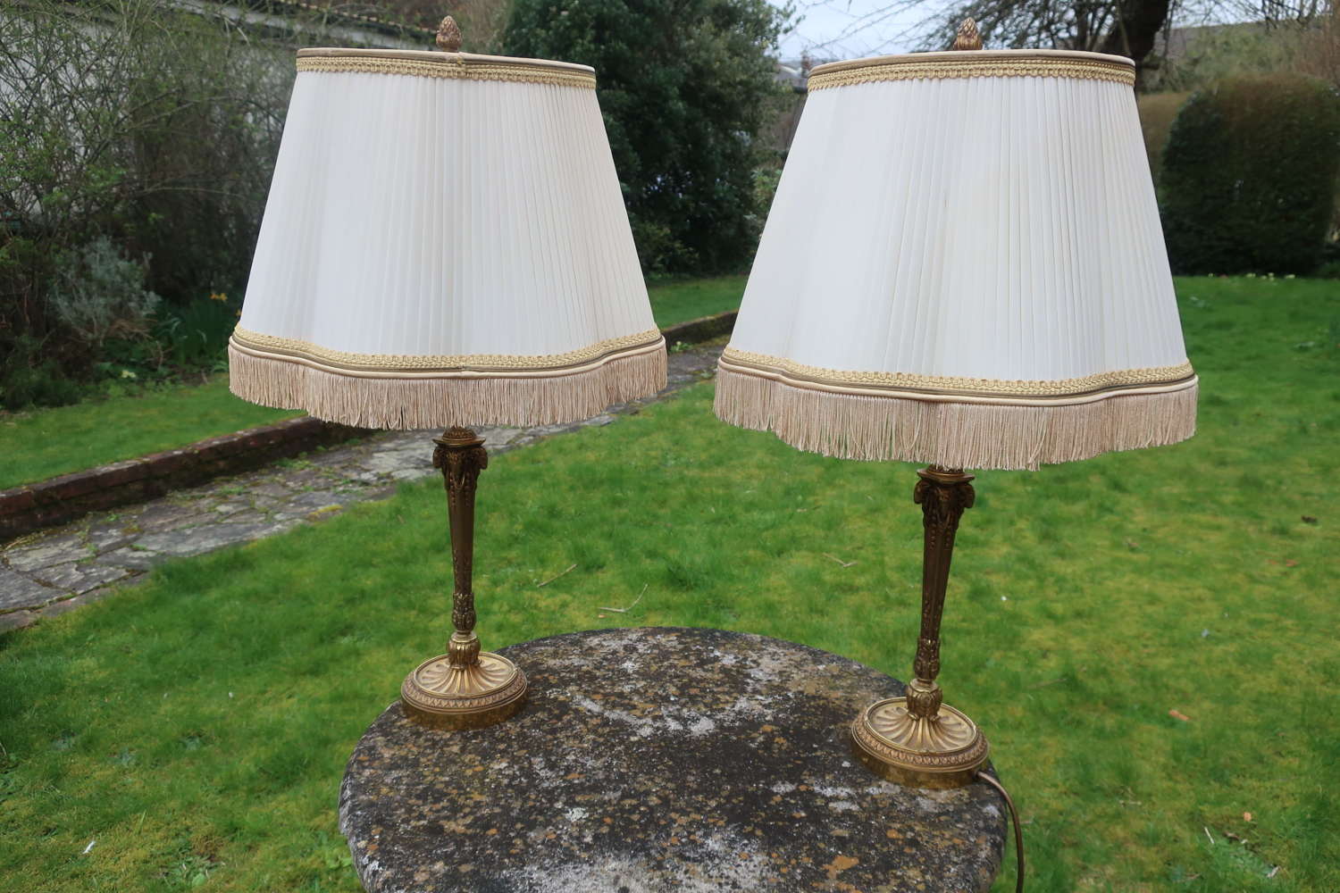 Pair of cast neo.Classical lamps