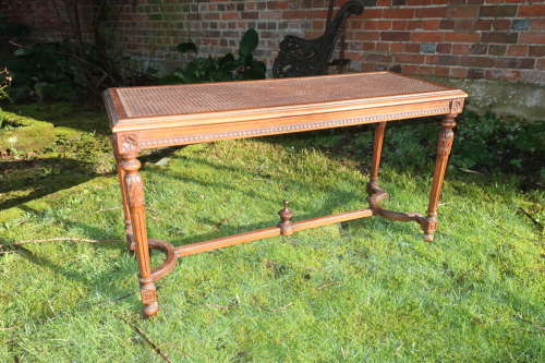 French walnut caned stool