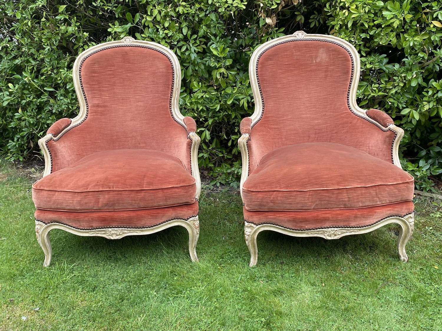 Pair of painted armchairs