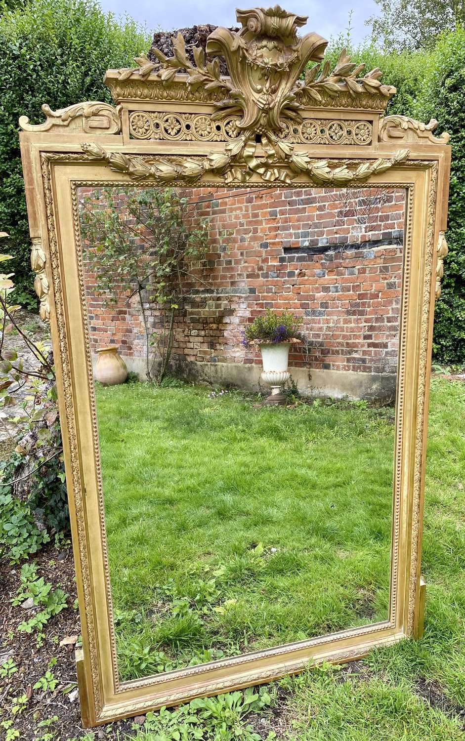 French gilt mirror with swags
