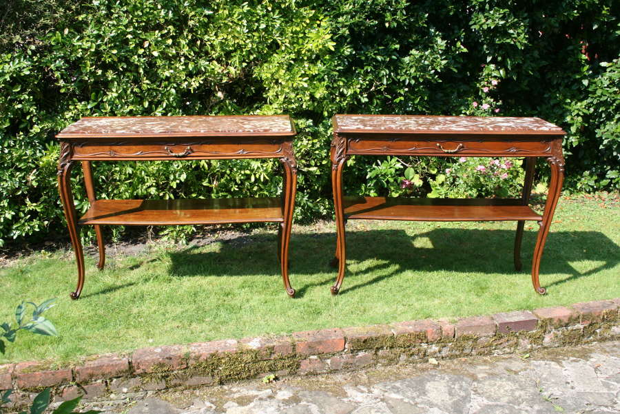 Rare pair french console tables