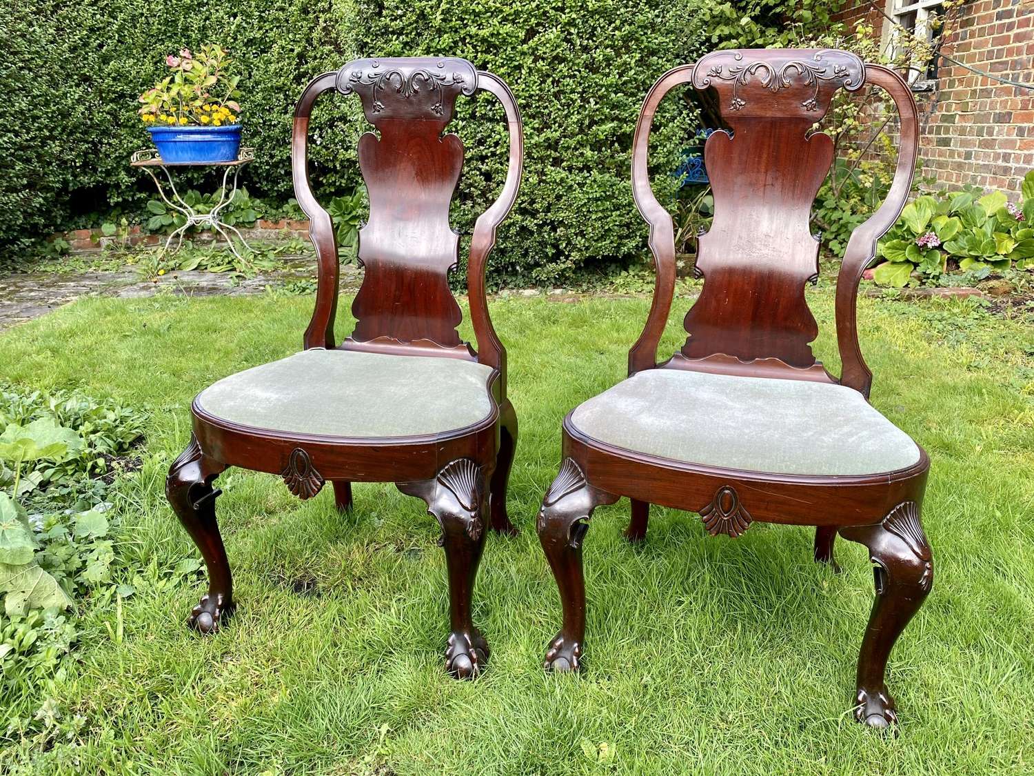 Pair of Druce and co George l style chairs