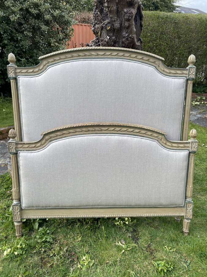 Large single French bed in original paintwork