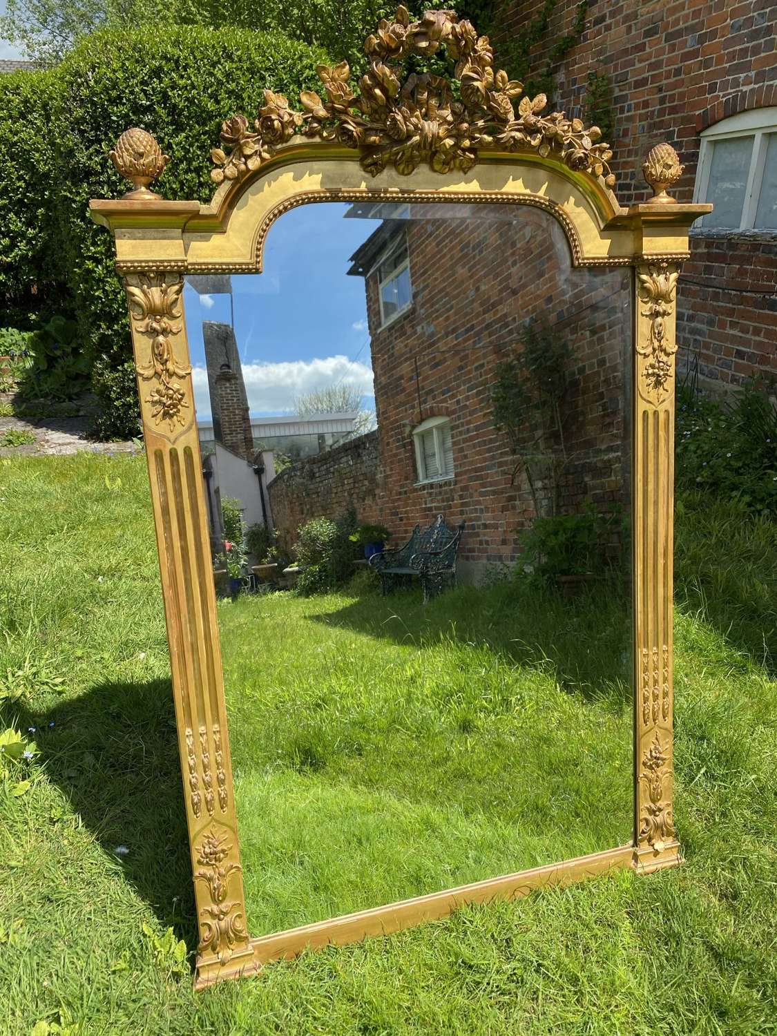French Louis XVI style gilt mirror