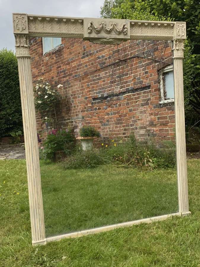 Large painted over mantle mirror