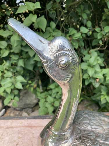 Mid Century Silver Plated Duck Lamp