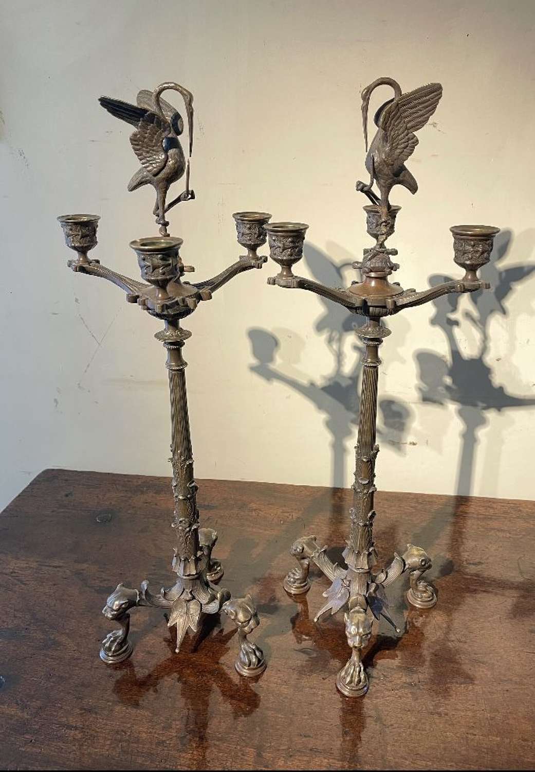 A Pair of French Bronze Candlesticks