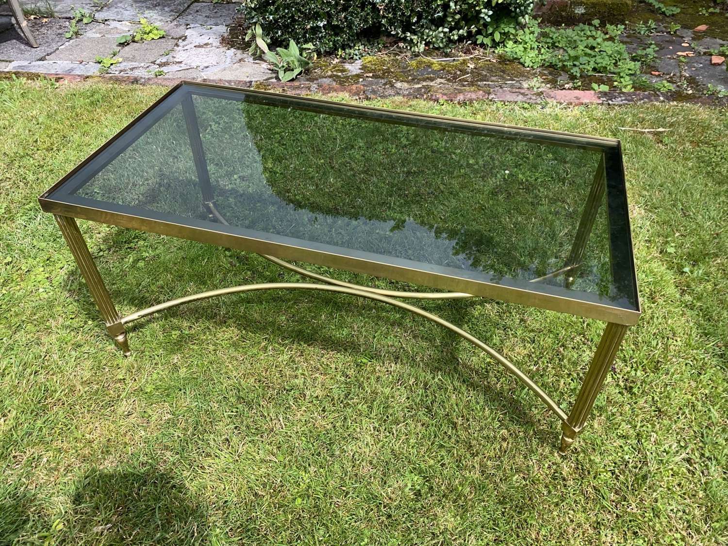 Mid century smoked glass coffee table