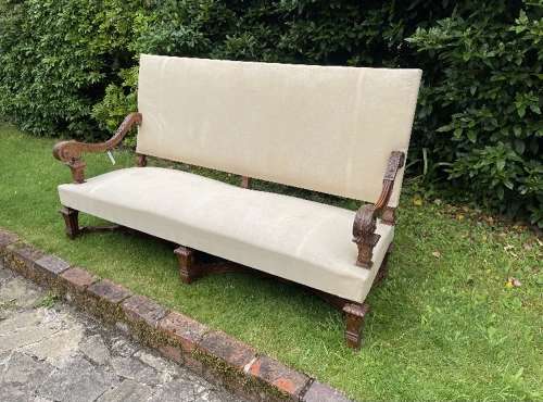 A Large Louis XIV Style Walnut Sofa