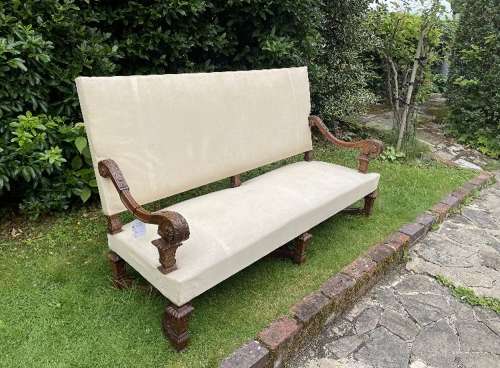 A Large Louis XIV Style Walnut Sofa