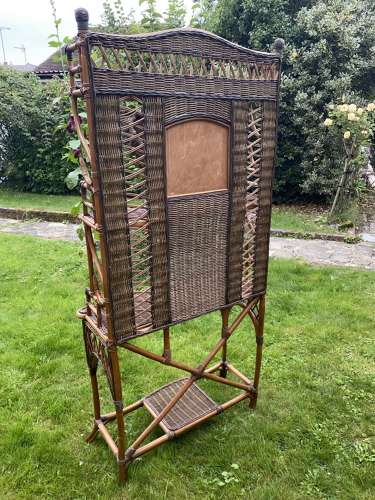 Cane and rattan hall stand