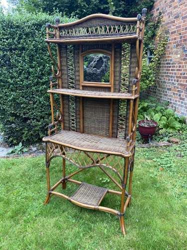 Cane and rattan hall stand