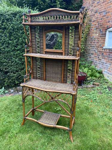 Cane and rattan hall stand