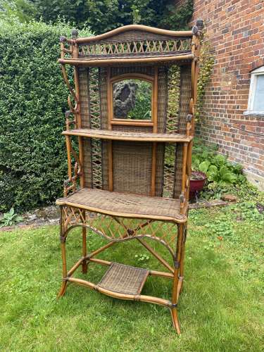 Cane and rattan hall stand