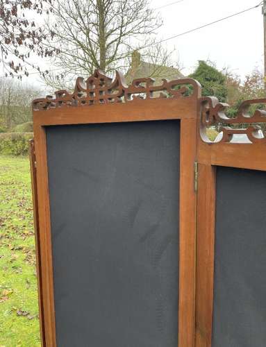 19th C French Mahogany 4 Fold Screen
